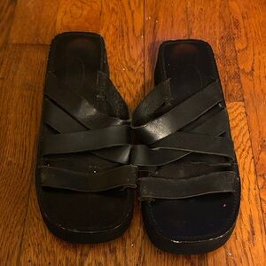 Men's Black Leather Sandals